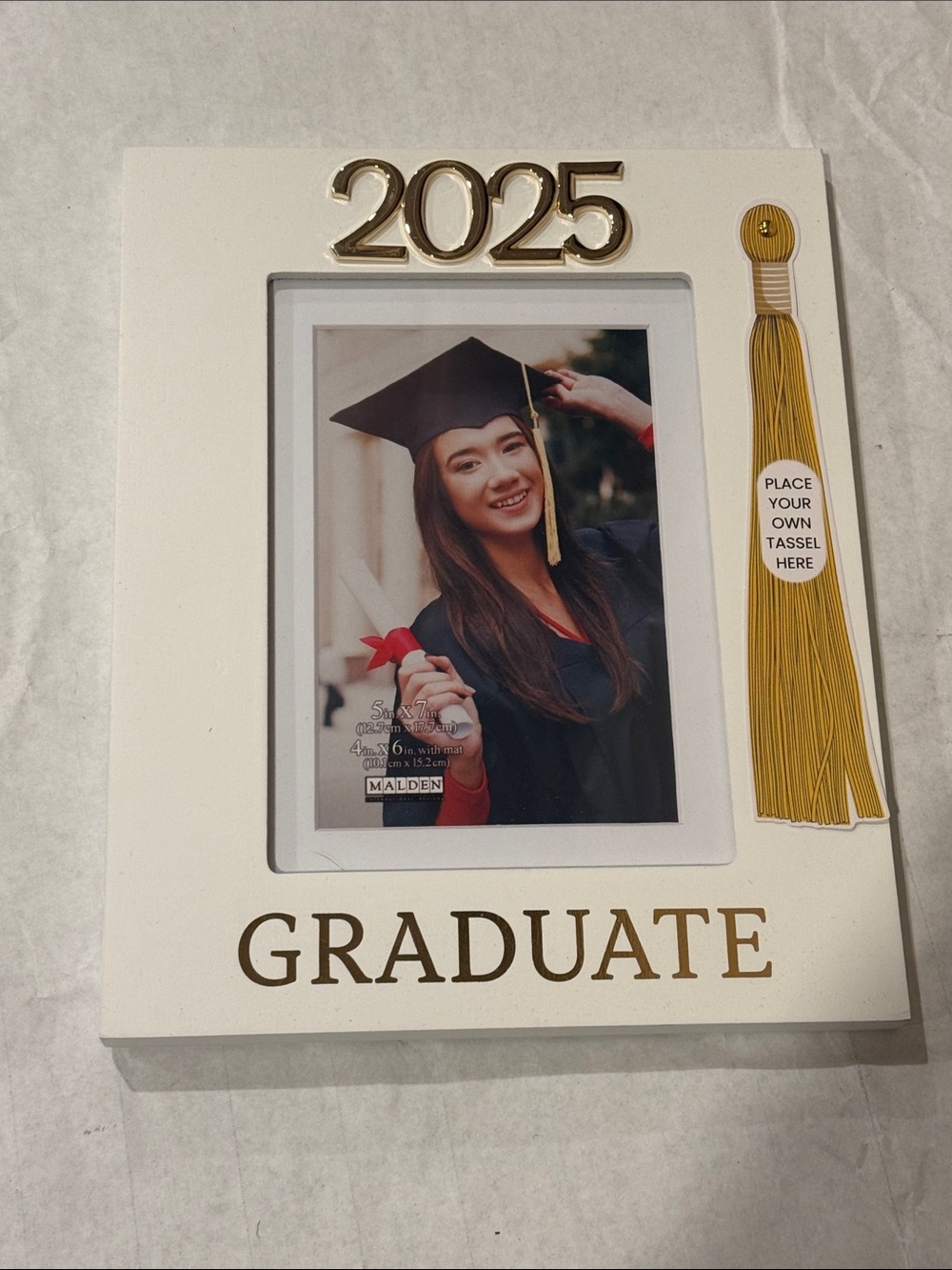 🩵Malden White and Gold 2025 Graduate Picture Frame
